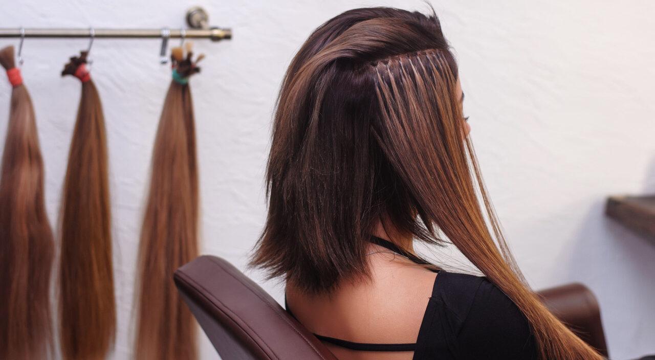 alongamento de cabelo natural