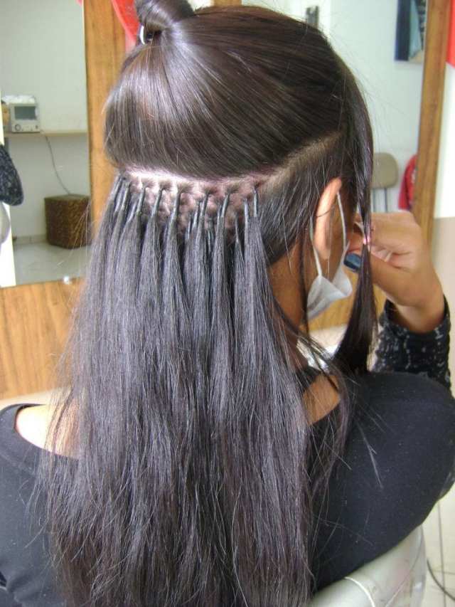 alongamento de cabelo natural