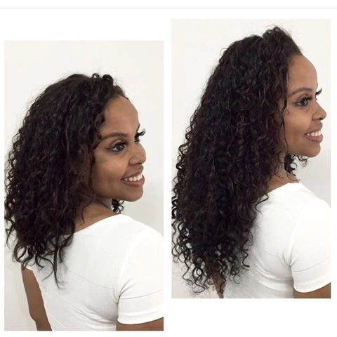 aplique de cabelo cacheado natural