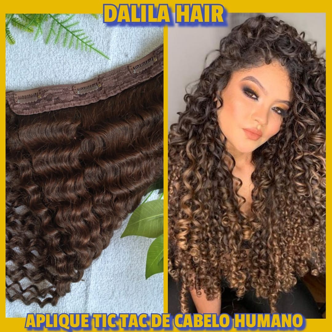 aplique de cabelo cacheado natural