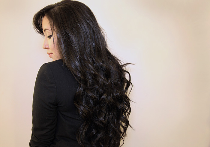 banho de brilho cabelo preto