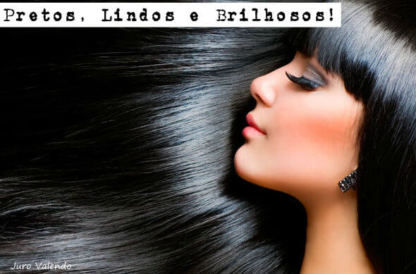 banho de brilho cabelo preto