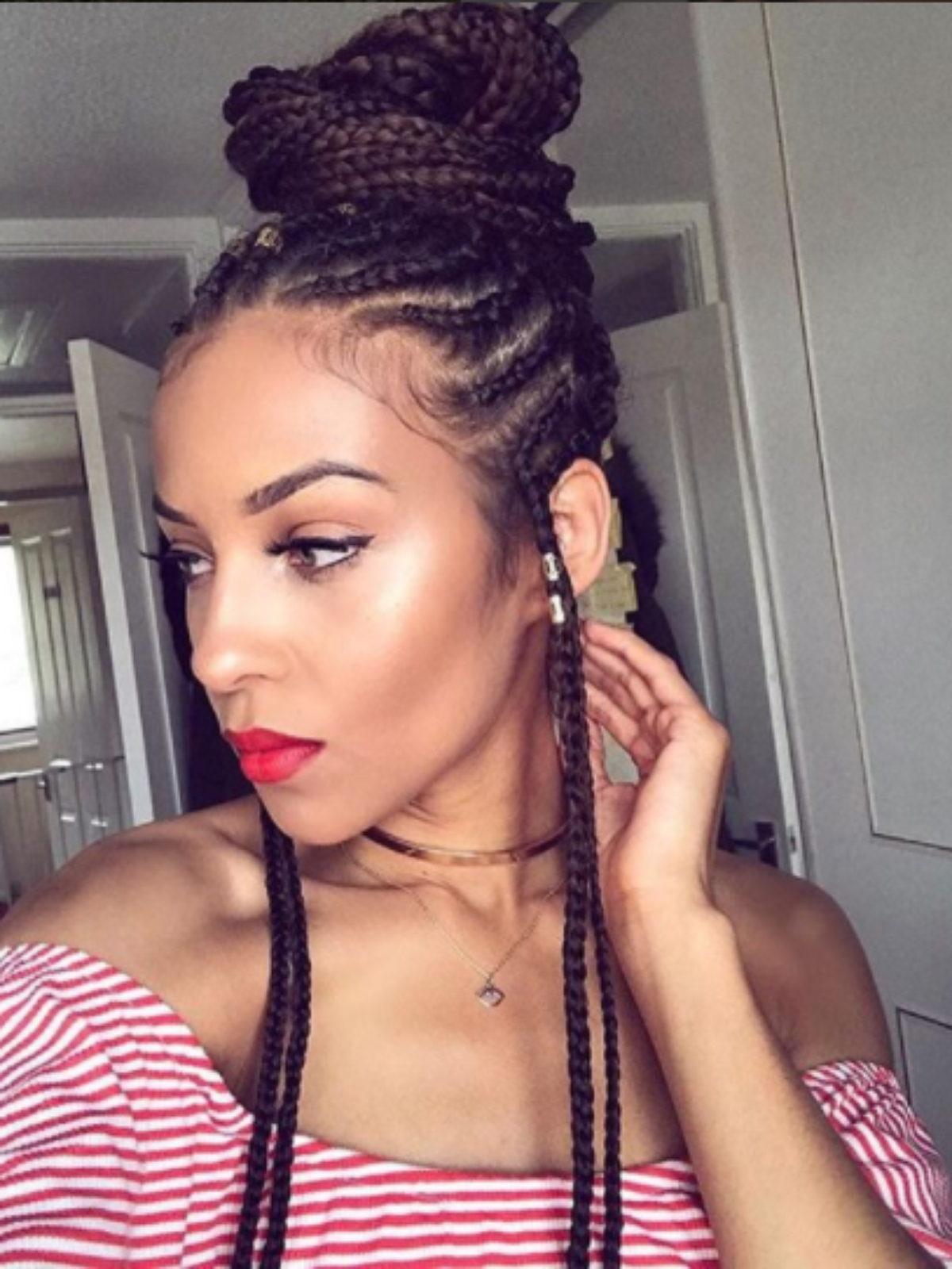 box braids em cabelo liso