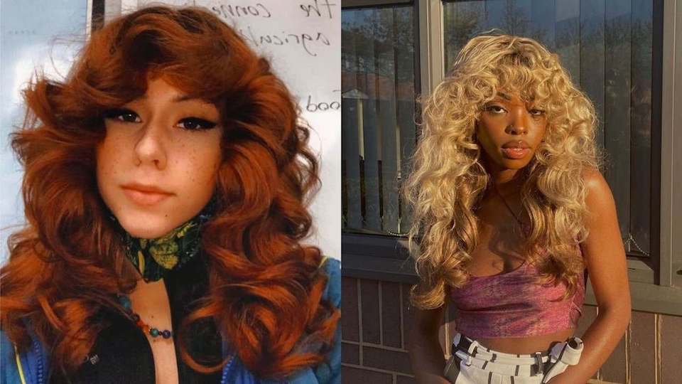 cabelo anos 70 feminino cacheado