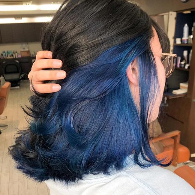 cabelo azul por baixo ficou verde como corrigir