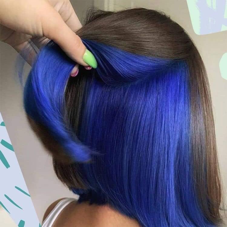 ideias cabelo azul por baixo fotos