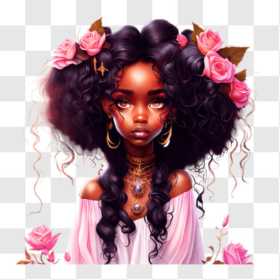 cabelo cacheado negra desenho