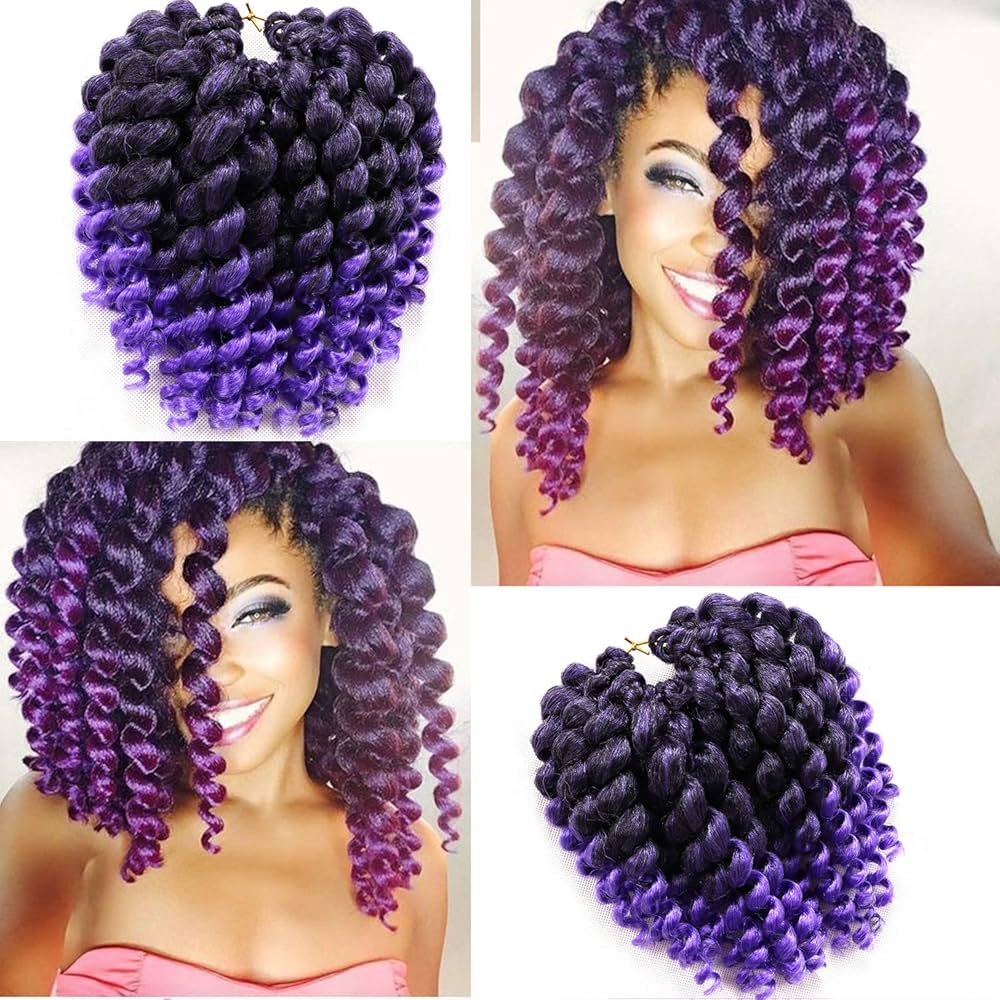 cabelo cacheado roxo