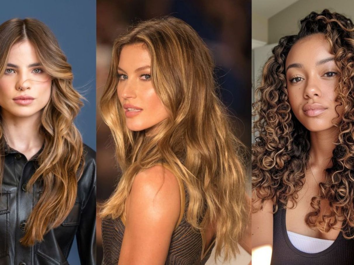 cabelo castanho mel com dourado