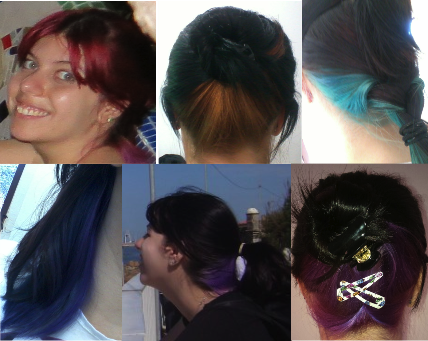 cabelo colorido na nuca