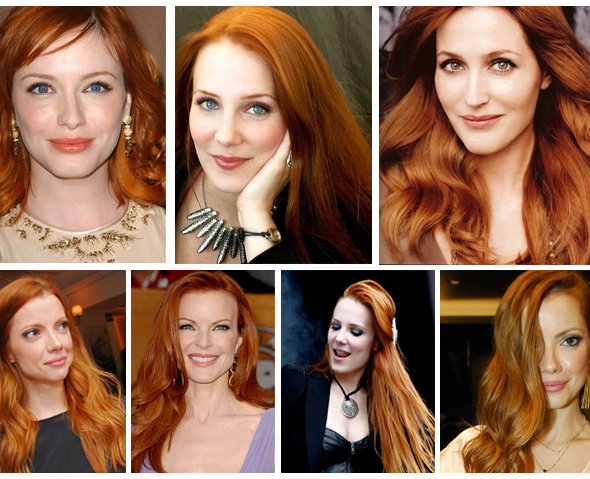 cabelo com mechas ruivas