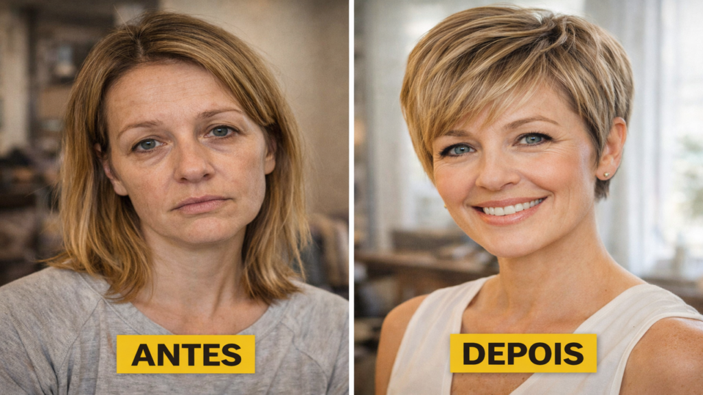 inspiração cabelo curto antes e depois famosas