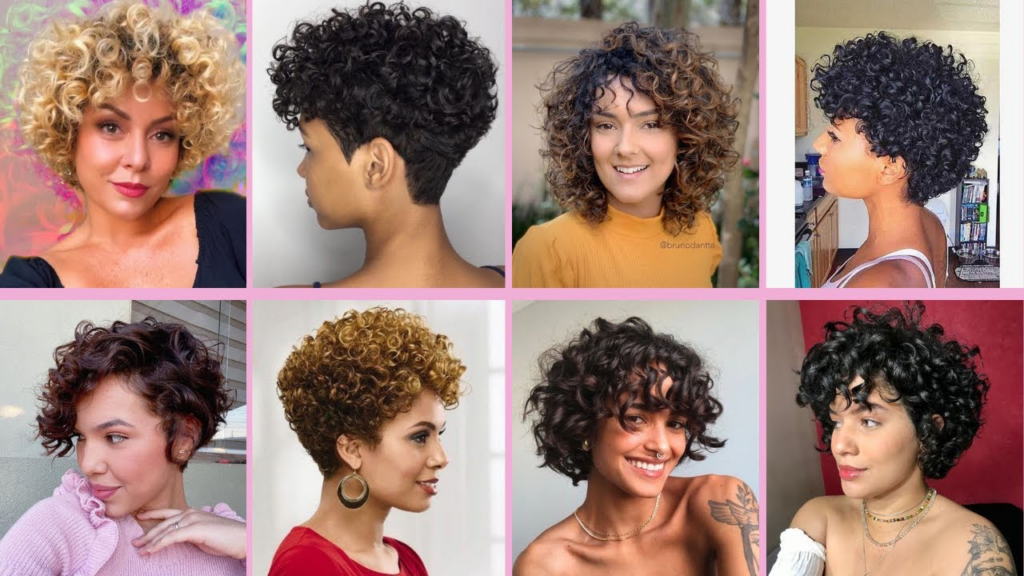 pixie cut vs short bob cabelo cacheado rosto redondo