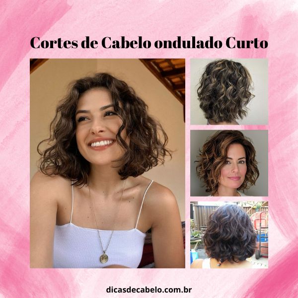 cabelo curto em camadas com californiana ondulada