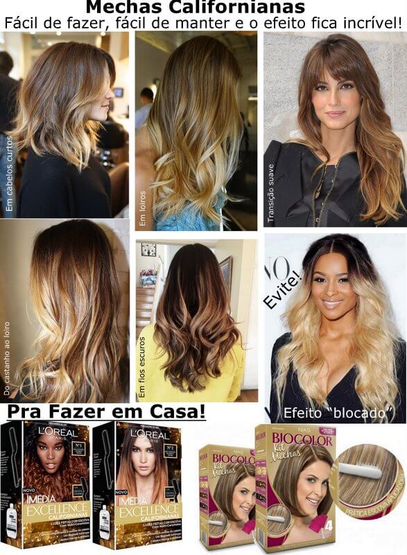 cabelo curto em camadas com californiana ondulada
