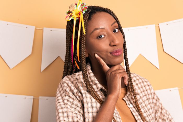 como fazer penteado junino com trança e flores