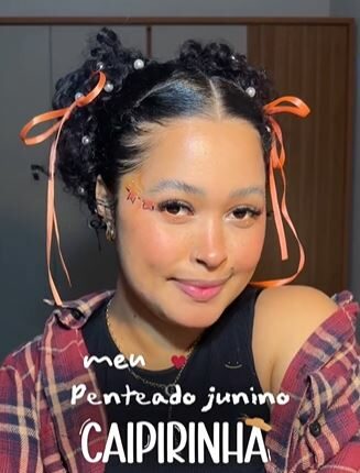 como fazer penteado junino com trança e flores