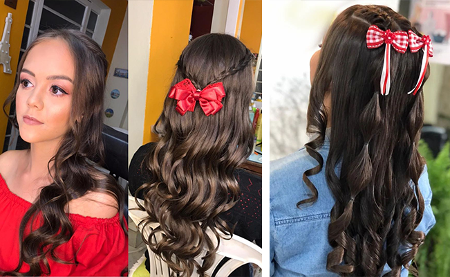 como fazer penteado junino com trança e flores