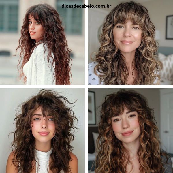 corte shaggy cabelo ondulado