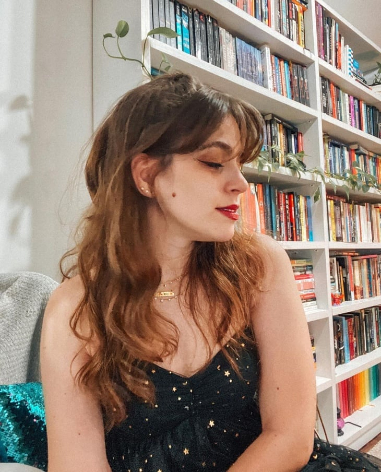 franja cortina cabelo ondulado