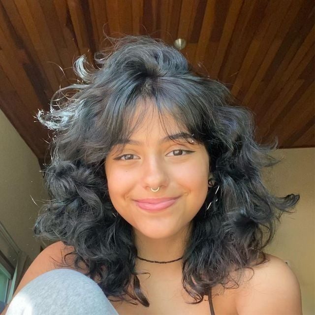 corte shaggy cabelo ondulado