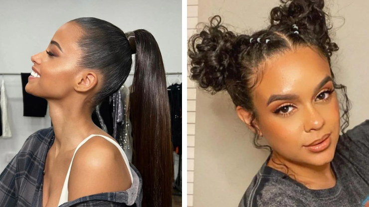 cabelo feminino amarrado