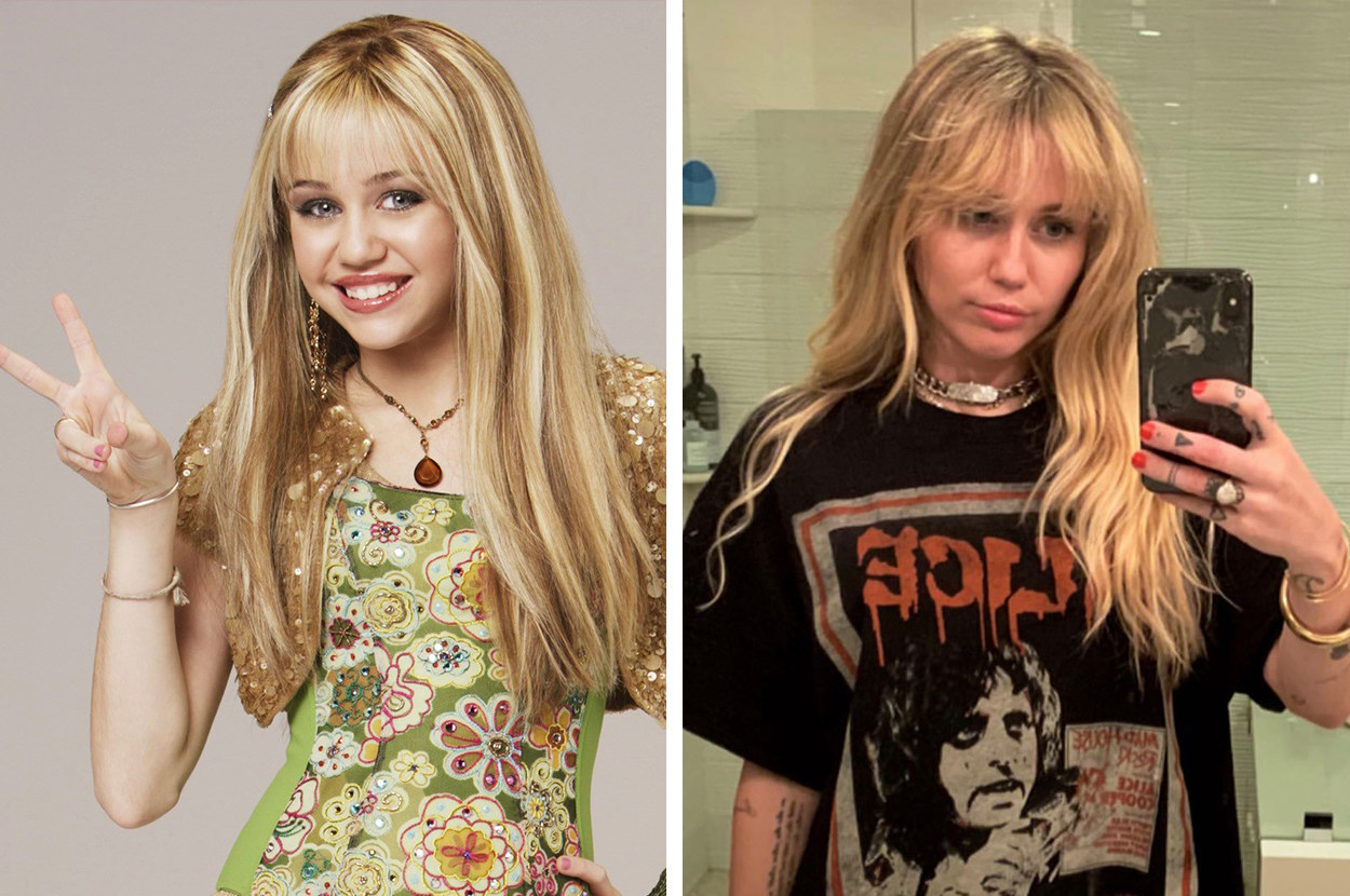 cabelo hannah montana vs cabelo miley cyrus atual