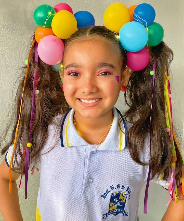cabelo infantil feminino azul