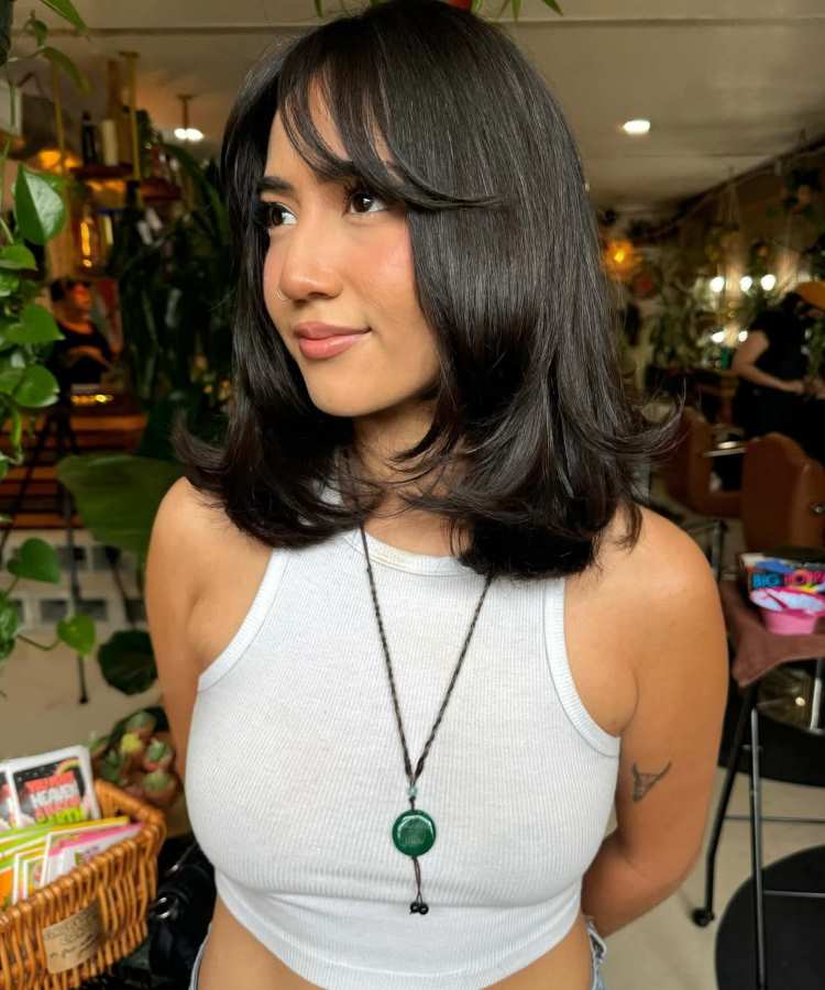 cabelo long bob reto