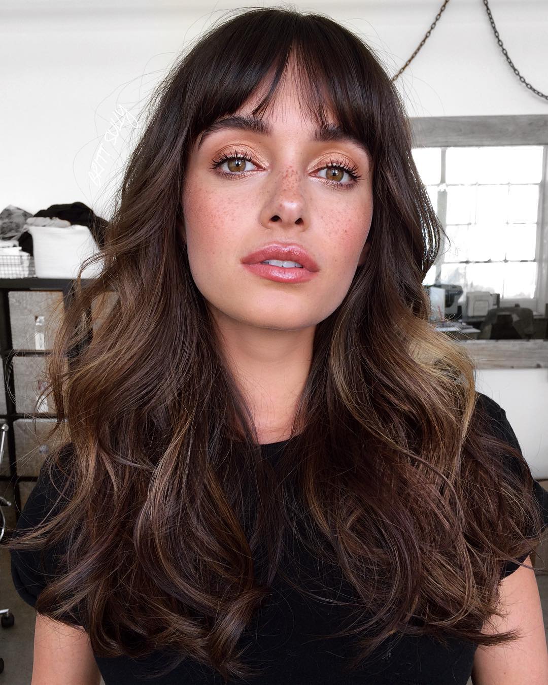 cabelo longo com franja tumblr