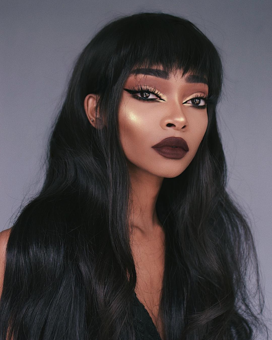 cabelo longo com franja tumblr