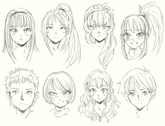 Diferenças entre cabelo masculino e feminino no estilo mangá