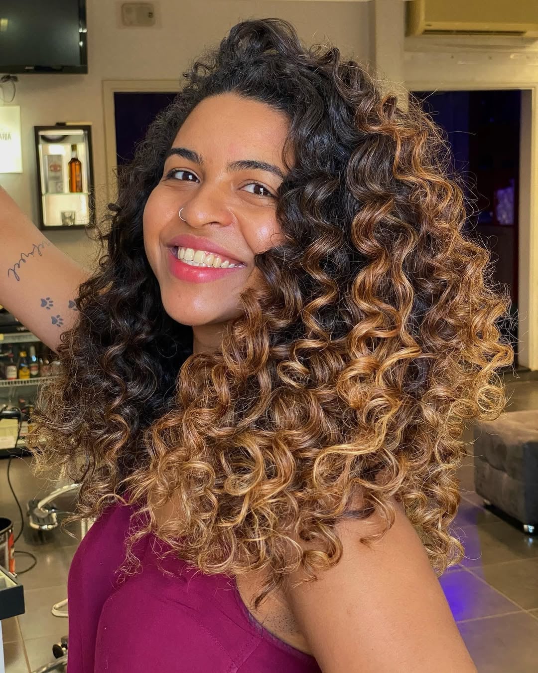cabelo marrom caramelo