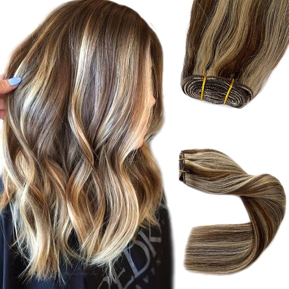 cabelo marrom com mechas contrastantes