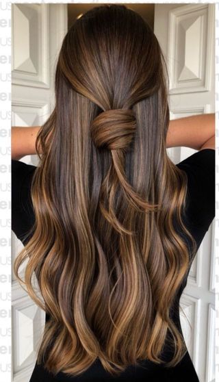 luzes em cabelo castanho