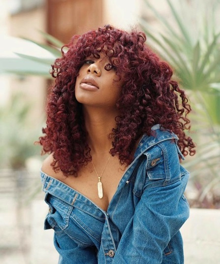 cabelo marsala em negras