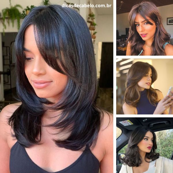 corte de cabelo médio desfiado