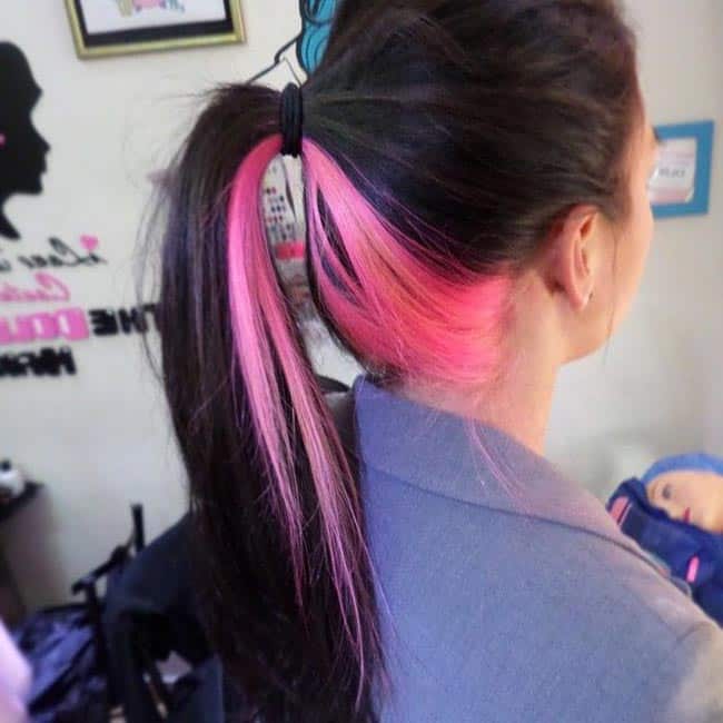 cabelo metade azul metade rosa