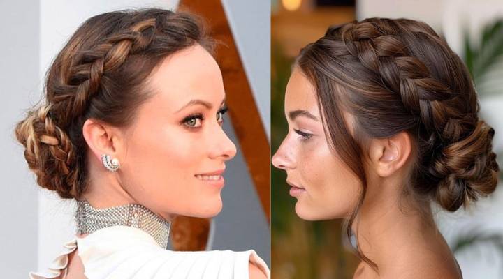 Penteados semi presos com trança para festas