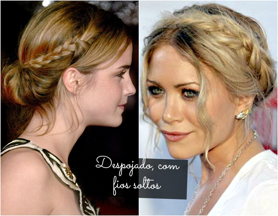 cabelo preso com trança