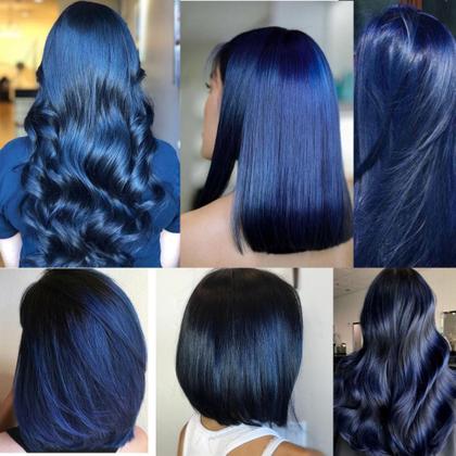 cabelo preto azulado curto