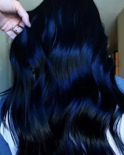como pintar cabelo preto azulado