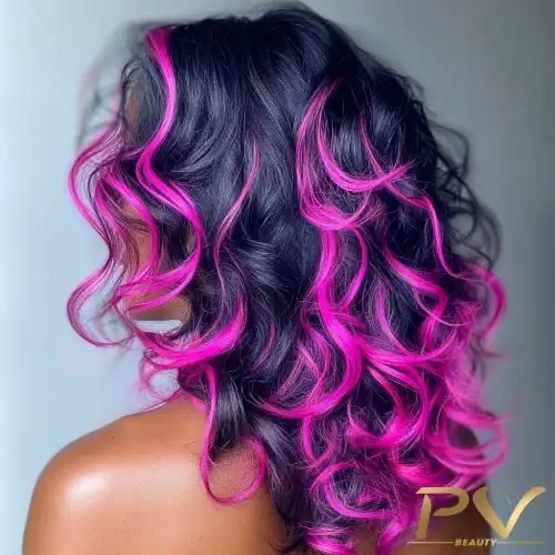 cabelo rosa cacheado