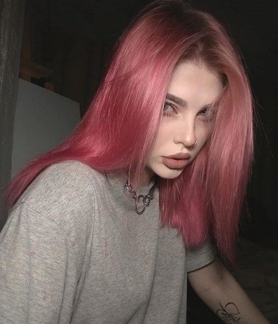 cabelo rosa claro tumblr