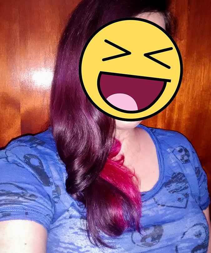 cabelo liso rosa e roxo