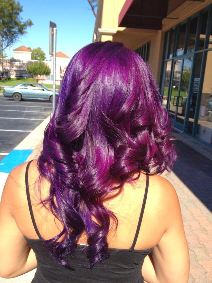 cabelo rosa fúcsia e roxo