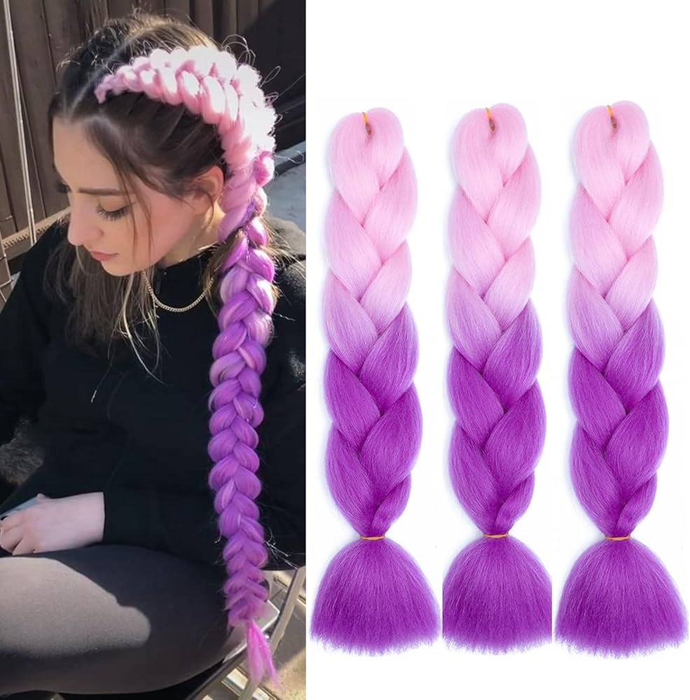cabelo rosa fúcsia e roxo