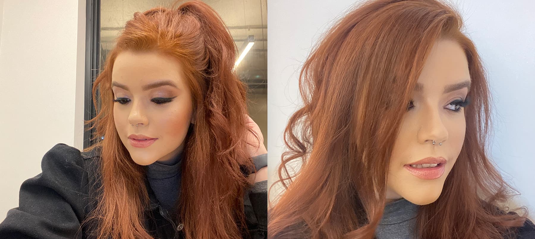 Técnica shadow root cabelo ruivo