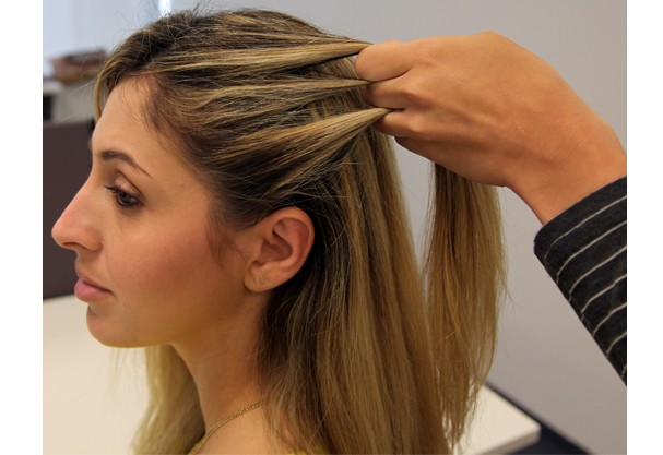 cabelo solto com trança