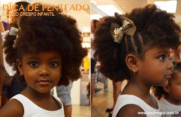 penteado para casamento cabelo crespo infantil